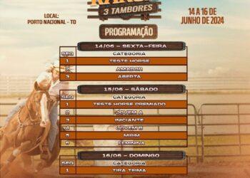 1ª edição da Prova Porto Ranch 3 Tambores de Porto Nacional começa nesta sexta-feira, 14