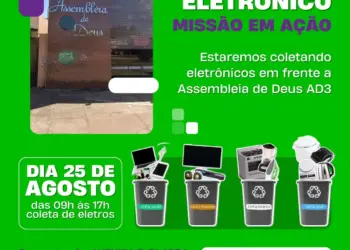 Drive-Thru de coleta de lixo eletrônico em Palmas: Projeto “Missão em Ação” realiza coleta no dia 25 de agosto