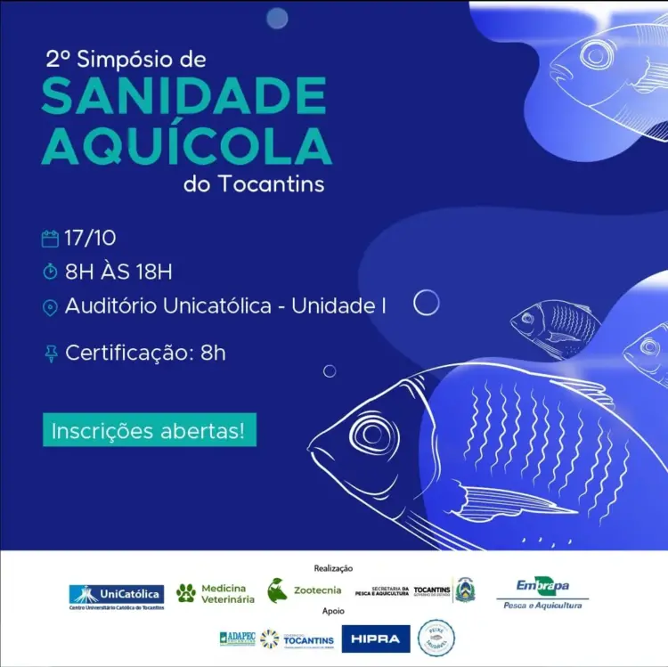 Embrapa e UniCatólica promovem 2º Simpósio de Sanidade Aquícola na próxima quinta-feira, 17