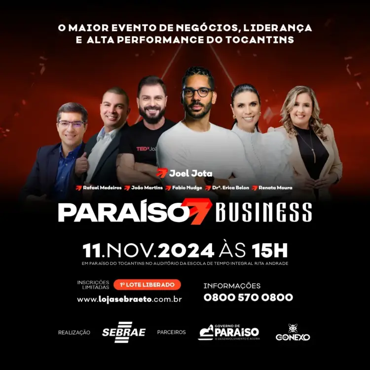 Sebrae realiza Seminário Paraíso Business com Joel Jota e outros grandes nomes nacionais