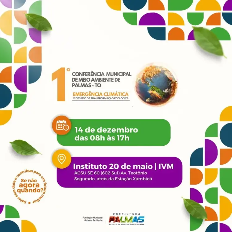 Fundação Municipal de Palmas organiza a 1ª Conferência Municipal de Meio Ambiente da Capital