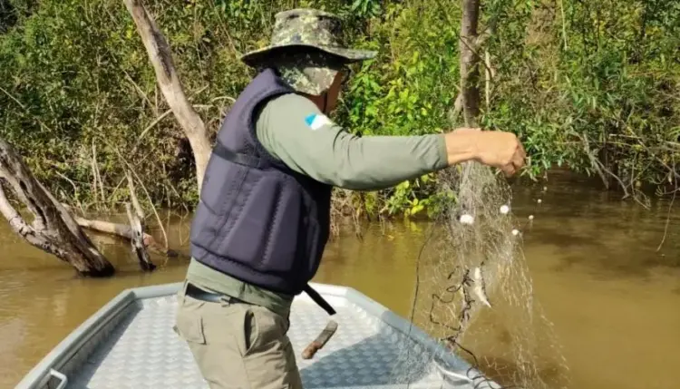 Fiscalização do Naturatins apreende 2 mil metros de redes de pesca no norte do Estado