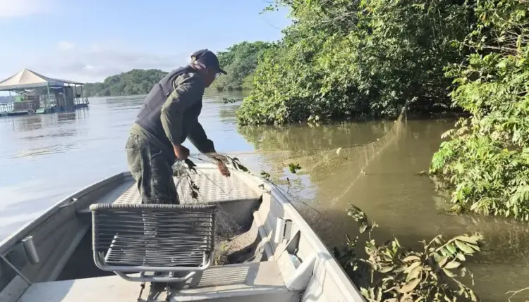 Instituto Natureza do Tocantins recolhe quase 2 mil metros de redes de pesca em fiscalizações no norte e sul do Tocantins