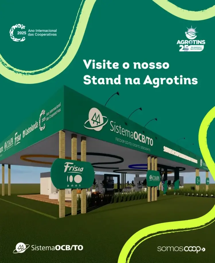 Espaço SomosCoop destaca o cooperativismo na Agrotins 25 anos e abre as portas para imprensa e lideranças do agro
