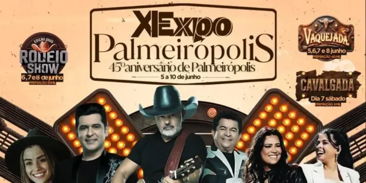Expo Palmeirópolis 2025 celebra 45 anos da cidade com tradição, negócios e grandes atrações