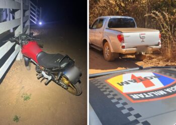 Criminosos invadem fazenda, fazem reféns, ferem uma pessoa e fogem com armas e caminhonete, diz PM