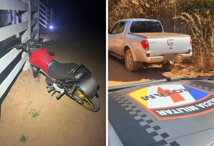 Criminosos invadem fazenda, fazem reféns, ferem uma pessoa e fogem com armas e caminhonete, diz PM