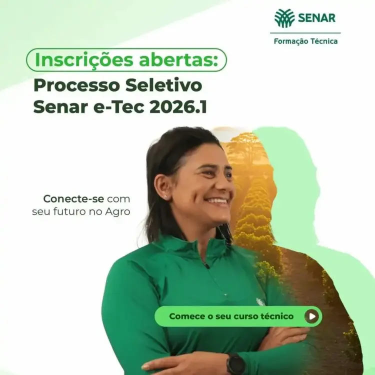 SENAR Tocantins abre inscrições para cursos técnicos em Zootecnia e Segurança do Trabalho