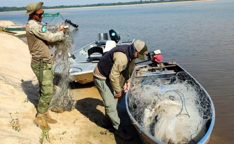 Operação Piracema 2025/2026 registra apreensão de 1.450 metros de redes e 28 kg de pescado impróprio