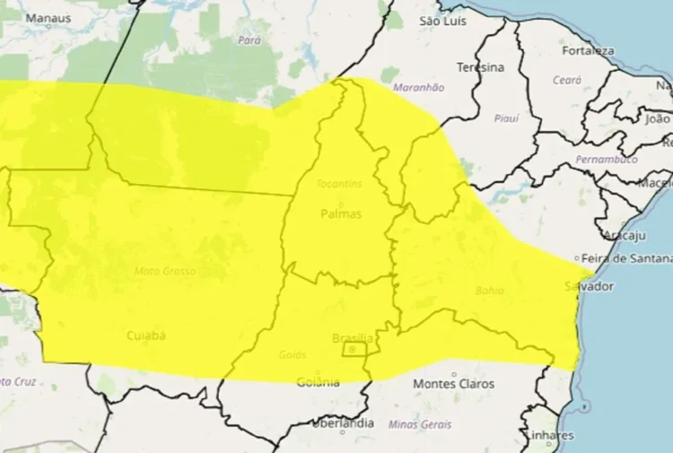 Inmet emite alerta para todo o Tocantins por risco de tempestades e granizo