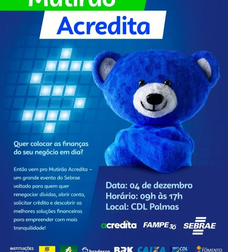 Mutirão Acredita reúne atendimento financeiro e palestras exclusivas para empreendedores em Palmas
