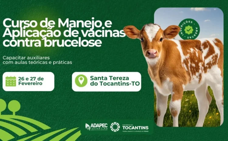 Curso capacita produtores em manejo e aplicação de vacinas contra brucelose em Santa Tereza e Ananás