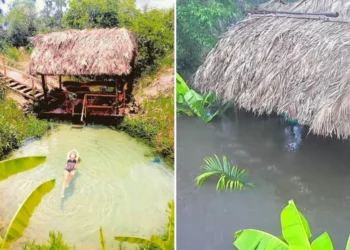Temporais alagam fervedouro no Jalapão e cobrem atrativo com lama e vegetação