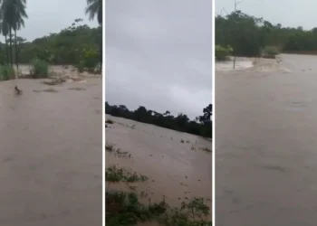 Chuva intensa atinge o sul do Tocantins e provoca alagamentos em Santa Rosa do Tocantins