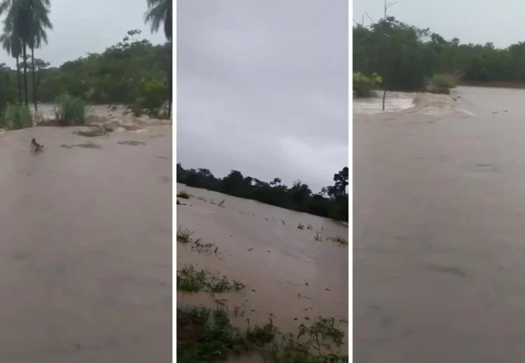 Chuva intensa atinge o sul do Tocantins e provoca alagamentos em Santa Rosa do Tocantins