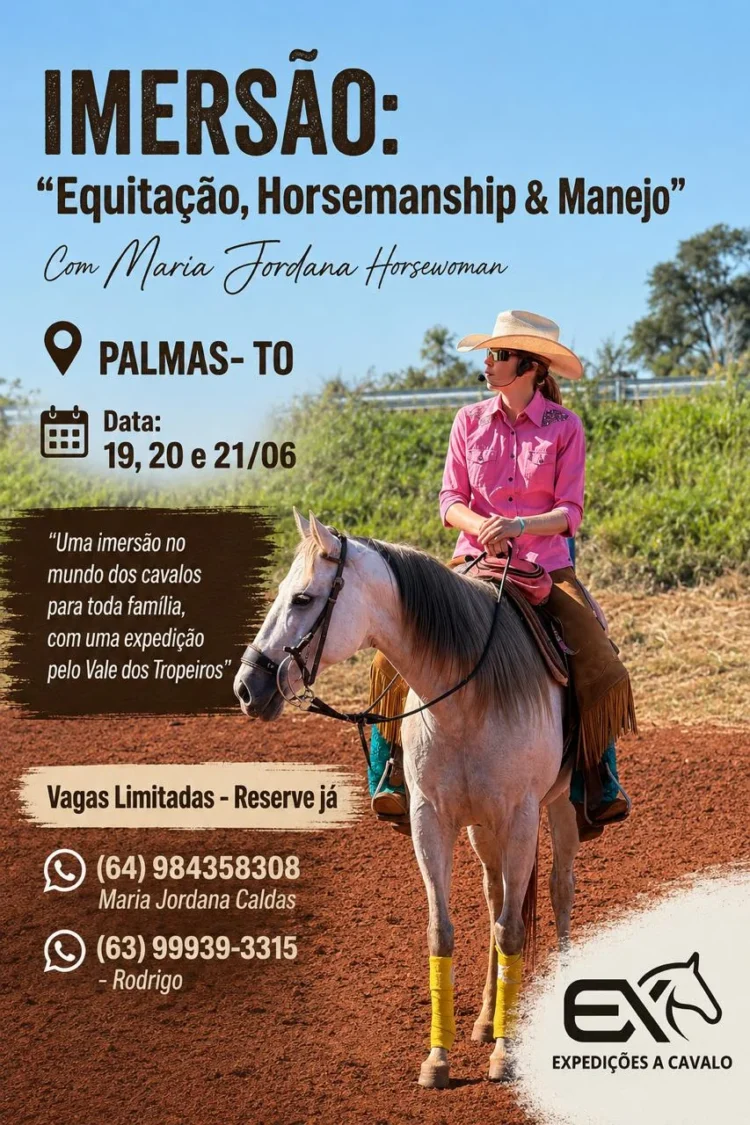 Imersão em Equitação, Horsemanship e Manejo promove experiência completa no universo dos cavalos em Palmas