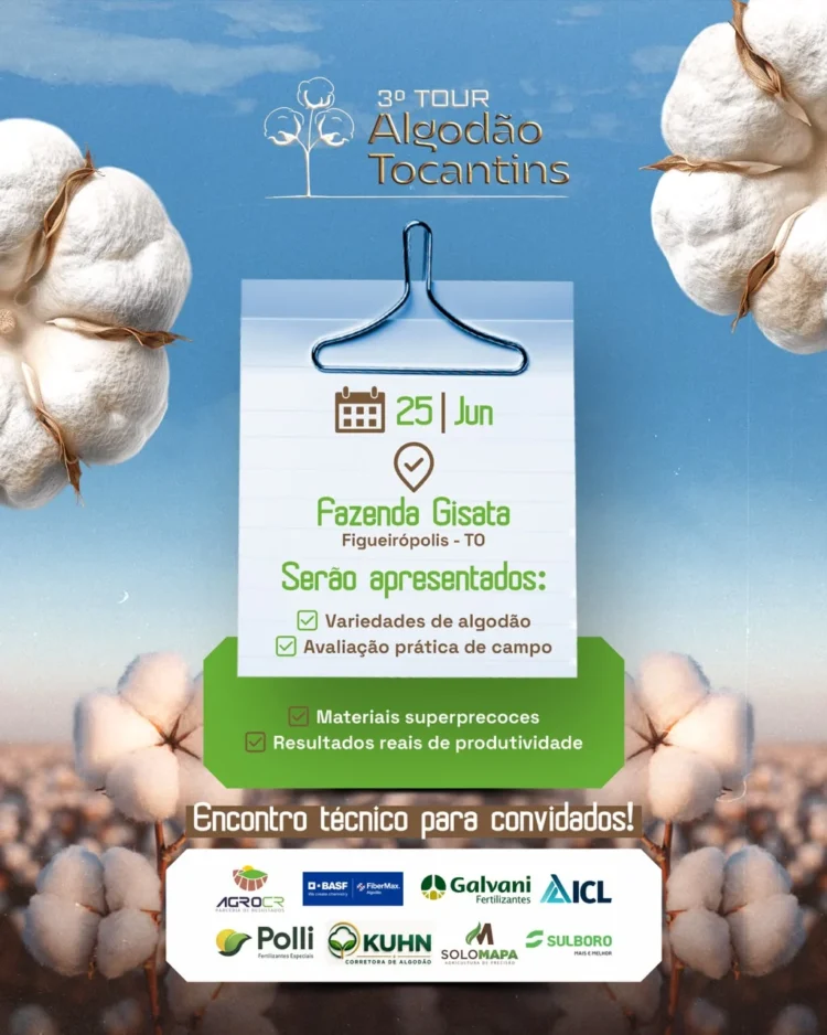 3º Tour do Algodão reúne especialistas e apresenta resultados de cultivares em Figueirópolis