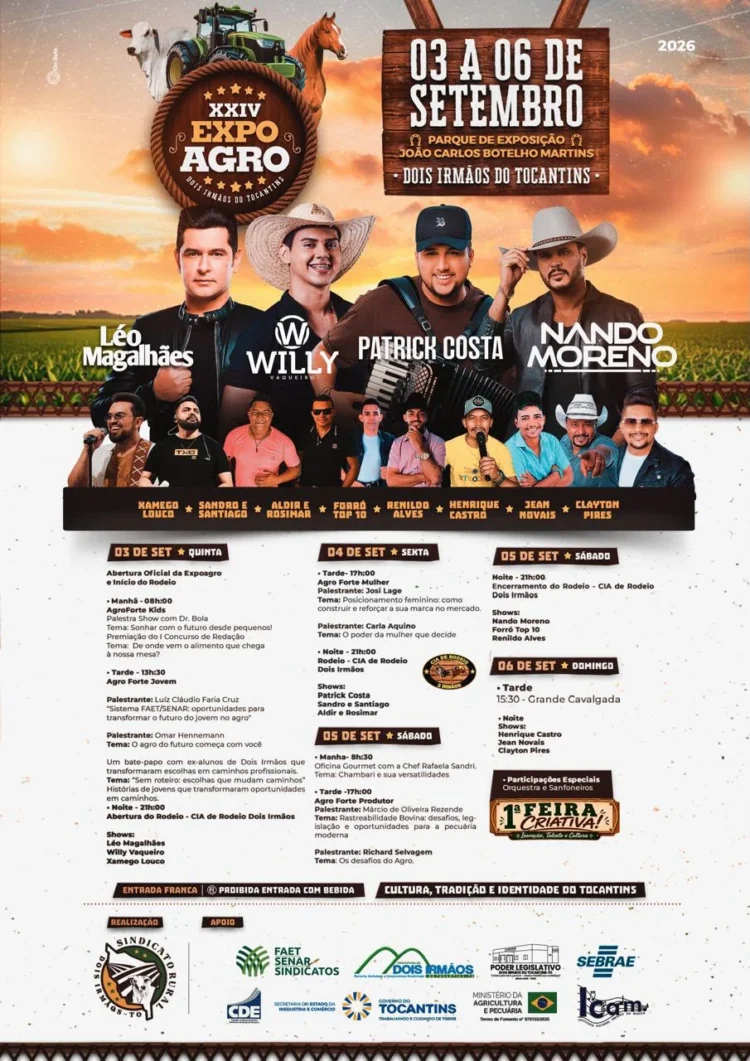 24ª Expoagro de Dois Irmãos terá palestras, rodeio, shows e atividades para toda a família